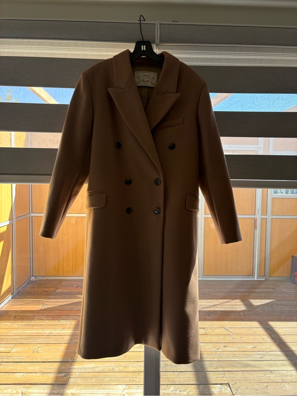 Wilfred Double-Breasted Pea Coat in Brown